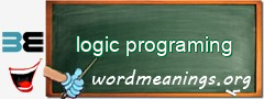 WordMeaning blackboard for logic programing